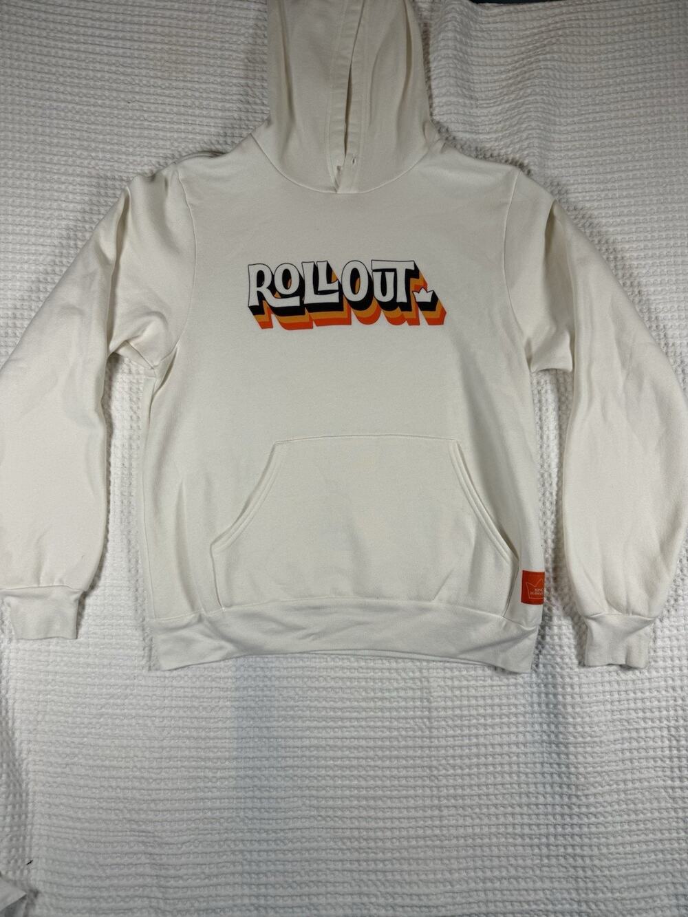 Kings Hawaiian Roll Out Hoodie Mens Medium Cream Graphic Pullover Sweatshirt